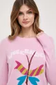 różowy Weekend Max Mara sweter z kaszmirem