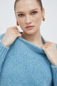 Weekend Max Mara pulover din amestec de lână albastru 2415361091600