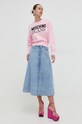 Moschino Jeans pamut pulóver 0919.3208 rózsaszín SS24