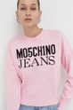 roza Bombažen pulover Moschino Jeans