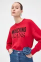 piros Moschino Jeans pamut pulóver
