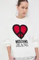 beżowy Moschino Jeans sweter bawełniany