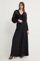 Twinset cardigan con aggiunta di lino 241TT3122 nero SS24