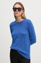 United Colors of Benetton gyapjú pulóver kék 1002D1K01