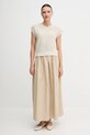 United Colors of Benetton vestă cu amestec de in 105GD109Z bej SS25