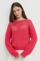 różowy United Colors of Benetton sweter bawełniany