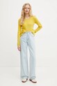 United Colors of Benetton pulover de bumbac 1091D1M08 galben SS25