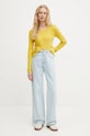 Βαμβακερό πουλόβερ United Colors of Benetton 1091D1M08 κίτρινο SS25
