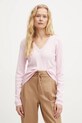 United Colors of Benetton pulover de bumbac roz 1091D4625