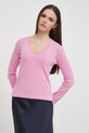 Odzież United Colors of Benetton sweter bawełniany 1091D4625 różowy