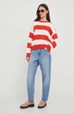 United Colors of Benetton sweter bawełniany 1494E105J czerwony SS24