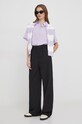 United Colors of Benetton sweter bawełniany 1494E105J fioletowy SS24