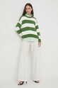 United Colors of Benetton pulover de bumbac 1494E105J verde SS24