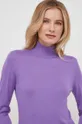 fioletowy Sisley sweter z domieszką jedwabiu