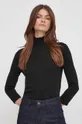 czarny Sisley sweter z domieszką jedwabiu