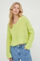 zielony American Vintage sweter wełniany  PULL ML COL V Damski