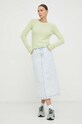 American Vintage sweter z domieszką wełny PULL ML COL BATEAU EAST18SE24 zielony SS24