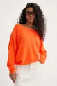 American Vintage gyapjúkeverék pulóver narancssárga