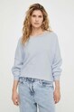 American Vintage sweter z domieszką wełny PULL ML COL BATEAU niebieski DAM225E24
