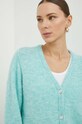 American Vintage kardigan z domieszką wełny GILET ML zielony EAST19GE24