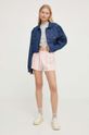 American Vintage top din bumbac RUZ01AE24 gri SS24