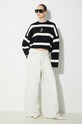 JW Anderson pulover de lână Cropped Anchor Jumper KW1121.YN0264.901 negru SS24