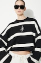JW Anderson pulover de lână Cropped Anchor Jumper KW1121.YN0264.901 negru