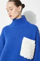 Вълнен пуловер JW Anderson Textured Patch Pocket Turtleneck Jumper Жіночий