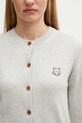 Maison Kitsuné kardigan wełniany Bold Fox Head Patch Regular Cardigan szary MW00508KT1036