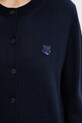 Maison Kitsuné kardigan wełniany Bold Fox Head Patch Regular Cardigan granatowy MW00508KT1036
