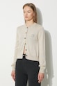 Vuneni kardigan Maison Kitsuné Bold Fox Head Patch Regular Cardigan bež MW00508KT1036