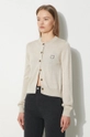 Maison Kitsuné cardigan in lana Bold Fox Head Patch Regular Cardigan beige MW00508KT1036