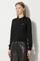 Maison Kitsuné cardigan in lana Bold Fox Head Patch Regular Cardigan nero MW00508KT1036