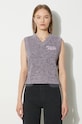Maison Kitsuné cotton gilet Handwriting Cropped Vest violet MW00813KT1108