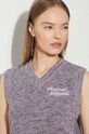 Maison Kitsuné cotton gilet Handwriting Cropped Vest MW00813KT1108 violet