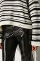 Bavlnený sveter GANNI Striped Cotton Pointelle V-neck K2239