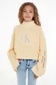 beżowy Calvin Klein Jeans sweter dziecięcy Dziewczęcy