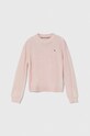Παιδικό μάλλινο πουλόβερ Tommy Hilfiger μαλλί ροζ KG0KG07765.PPYH