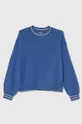 блакитний Вовняний дитячий светр Tommy Hilfiger Для дівчаток