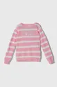 rózsaszín Guess gyerek pamut pulóver Lány