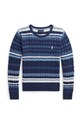 Детски пуловер Polo Ralph Lauren средно дебел син 313940988001