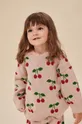 czerwony Konges Sløjd sweter bawełniany dziecięcy Dziecięcy