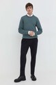 HUGO sweter bawełniany 50504395 zielony SS24