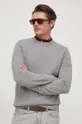 siva Bombažen pulover BOSS Moški