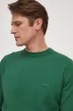 zöld BOSS pamut pulóver