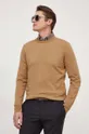 beżowy BOSS sweter bawełniany Męski