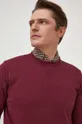burgundské Bavlnený sveter BOSS Pánsky