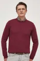 bordowy BOSS sweter bawełniany