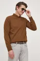 коричневый Хлопковый свитер BOSS Мужской