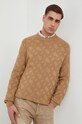 BOSS sweter wełniany beżowy 50506033